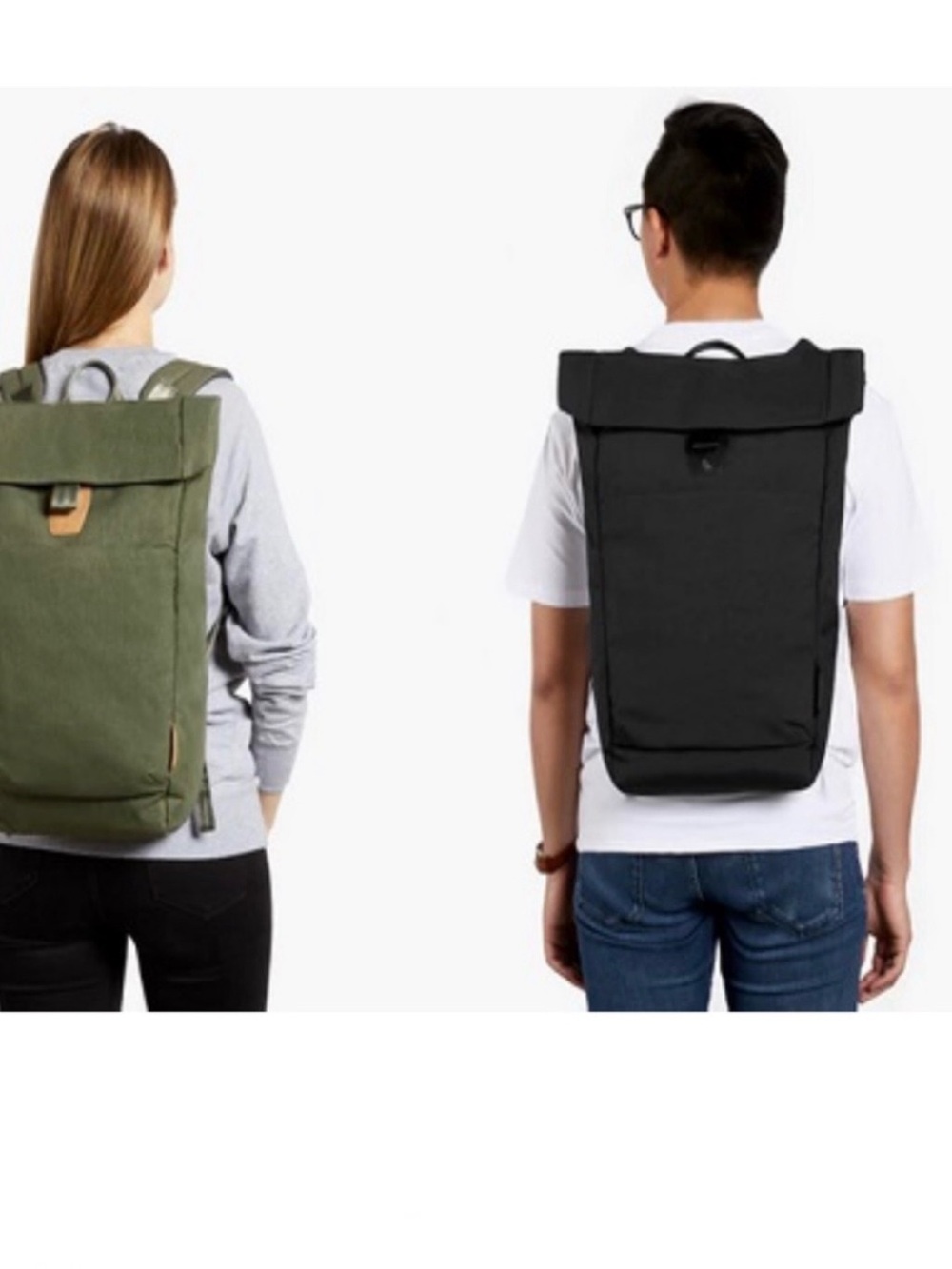 Bellroy Studio Backpack Khaki Green Tan Leather Accents